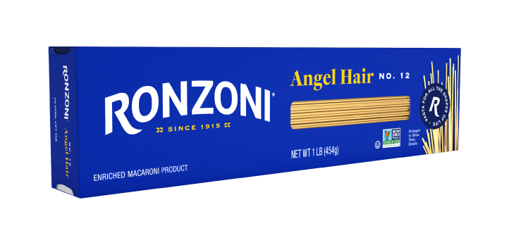 3/4 view of ronzoni angel hair packaging