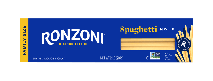 front of ronzoni family size spaghetti packaging