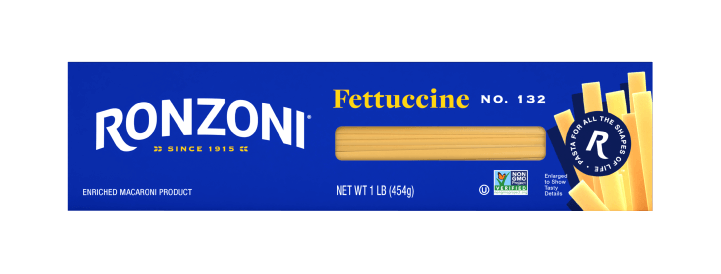 front of ronzoni fettuccine packaging