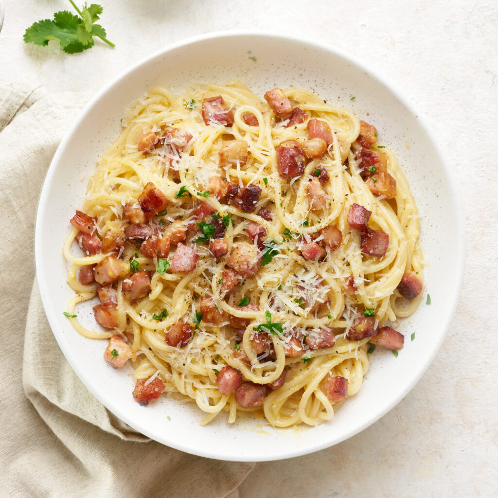 Gluten Free Spaghetti Carbonara With Pancetta | Ronzoni Pasta®