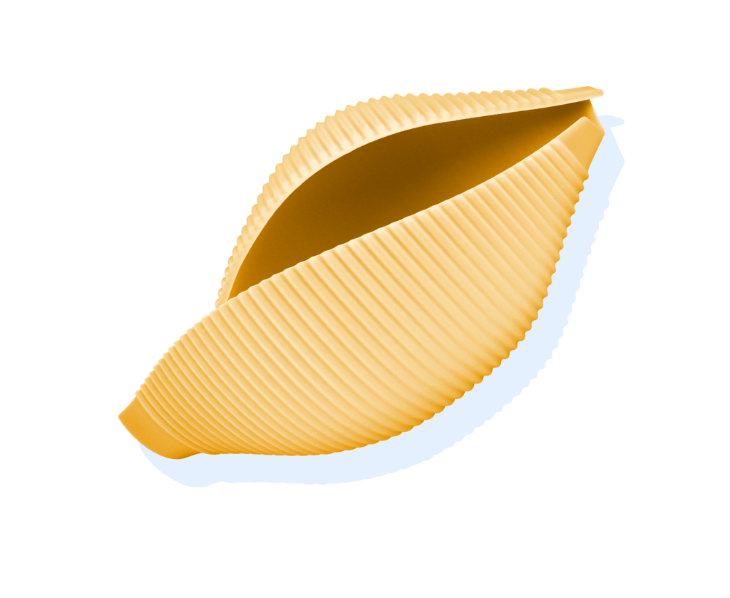 diagrammatic drawing of Jumbo Shells pasta