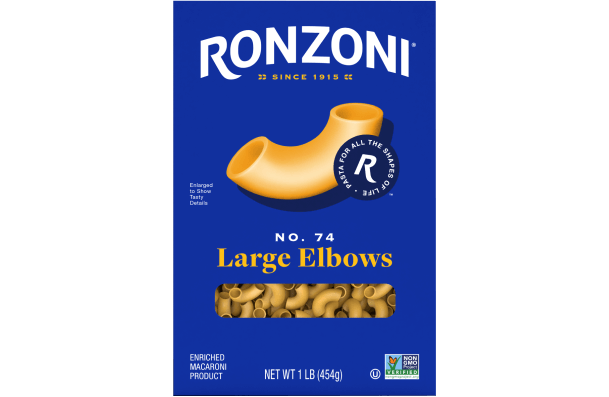front of ronzoni large elbows packaging