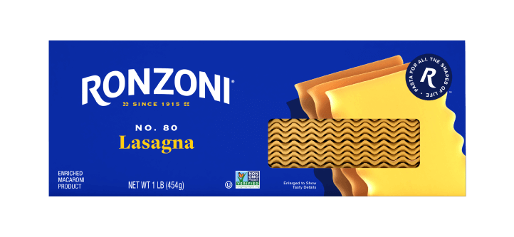 front of ronzoni lasagna packaging