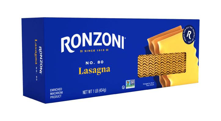 3/4 view of ronzoni lasagna packaging