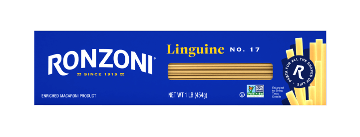 front of ronzoni linguine packaging