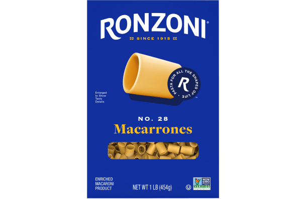 front of ronzoni macarrones packaging