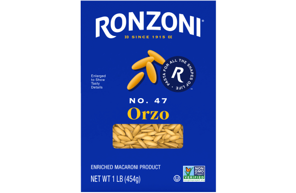 front of ronzoni orzo packaging