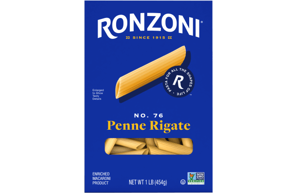 front of ronzoni penne rigate packaging