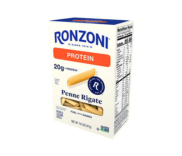3-quarter view of Protein Penne Rigate package