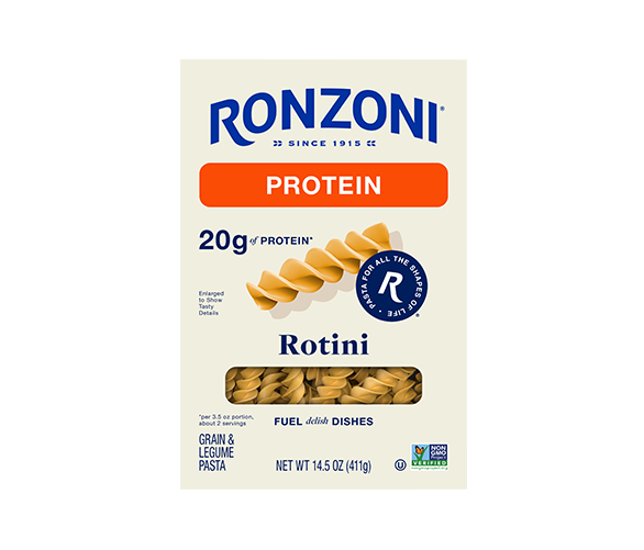 Image of Ronzoni Protein Rotini packaging from the front