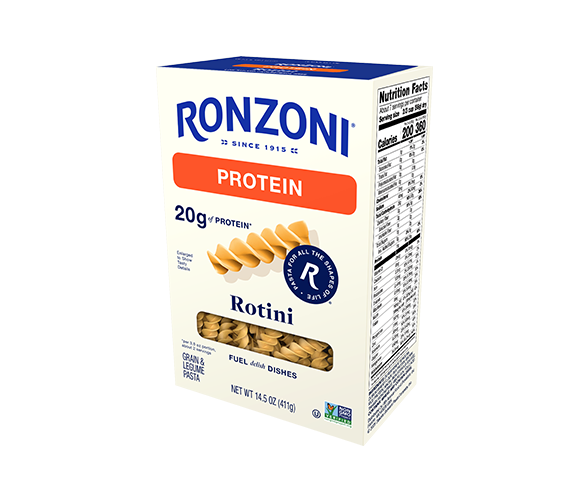 3-quarter view of Protein Rotini package
