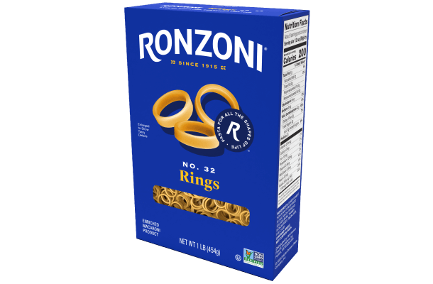 3/4 view of ronzoni rings packaging
