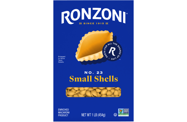 front of ronzoni small shells packaging