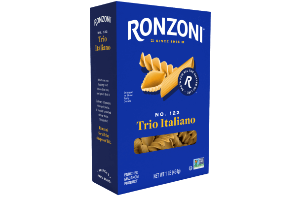 3/4 view of ronzoni trio italiano packaging
