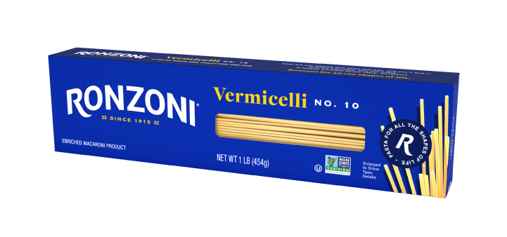 3/4 view of ronzoni vermicelli packaging