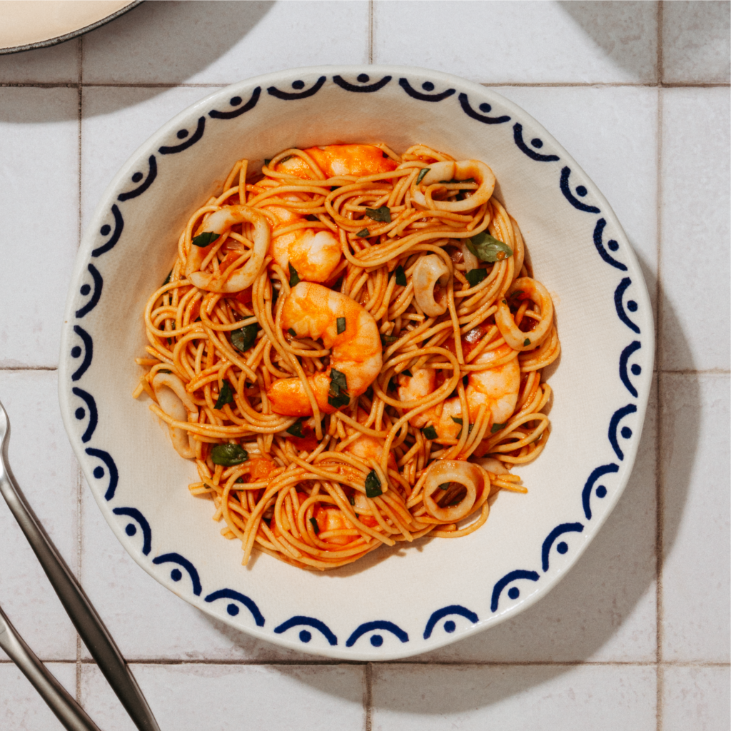 Spicy Tomato Seafood Pasta | Ronzoni Pasta®