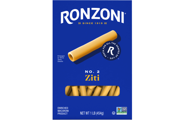 front of ronzoni ziti packaging